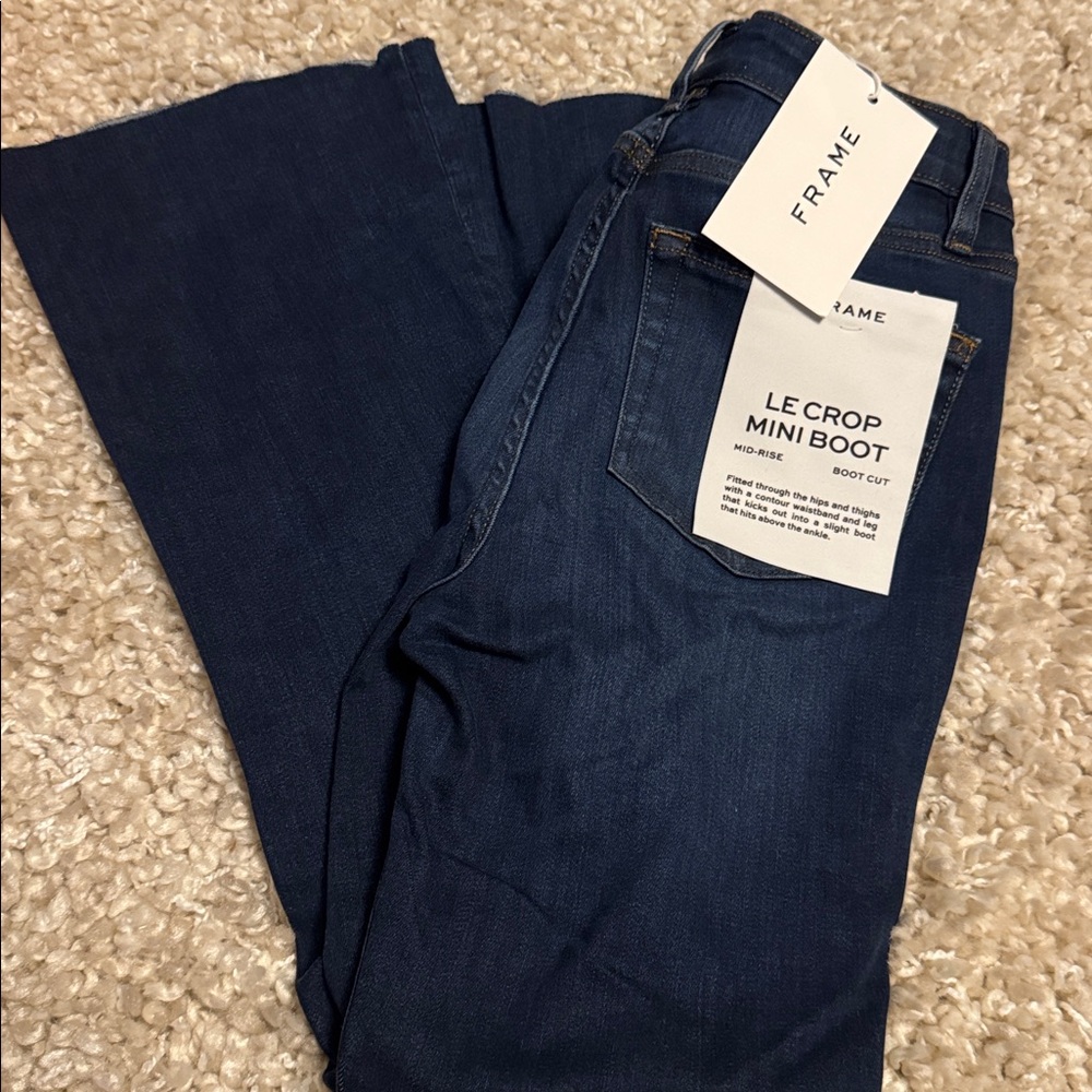 Frame Denim Le Crop Mini Boot Jeans in Dark Blue bundle - Picture 2 of 8